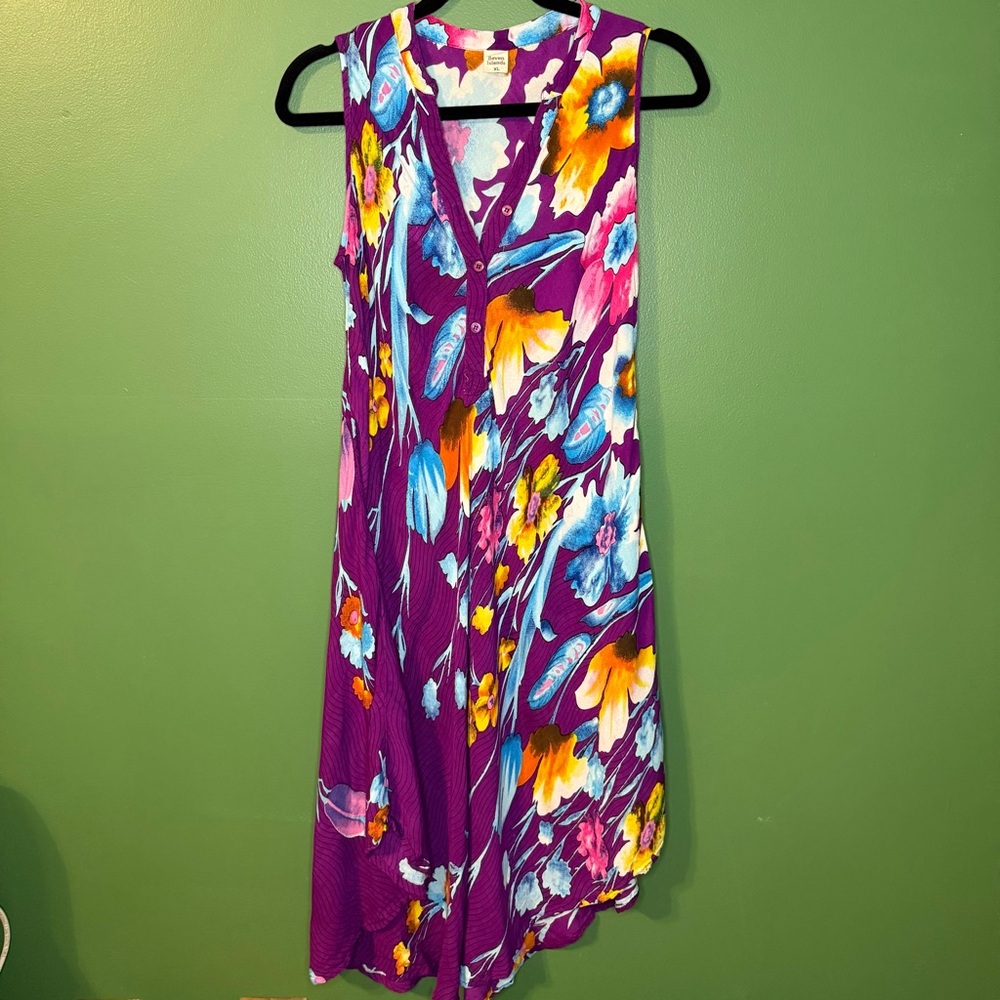 Vibrant Asymmetrical Floral Dress